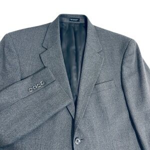 Oscar de la Renta Wool Cashmere Blend Tweed Blazer Mens 42R Gray Sports Coat